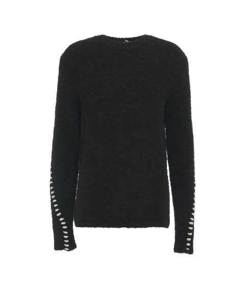 Morbido maglione in misto alpaca #nero