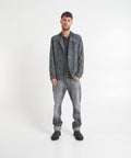 Einreiher Blazer mit Stecktuch #grigio