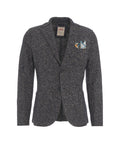 Blazer monopetto con tessuto da taschino #blu