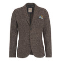 Blazer monopetto con tessuto da taschino #marrone