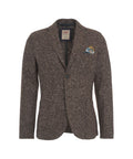 Blazer monopetto con tessuto da taschino #marrone