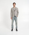 Blazer monopetto con tessuto da taschino #grigio