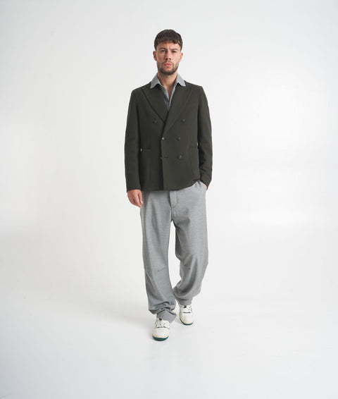 Pantaloni baggy 'Fabio' in misto lana #grigio