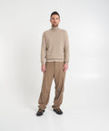 Pantaloni baggy 'Fabio' in misto lana #marrone