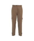 Pantaloni con tasche con patta #marrone