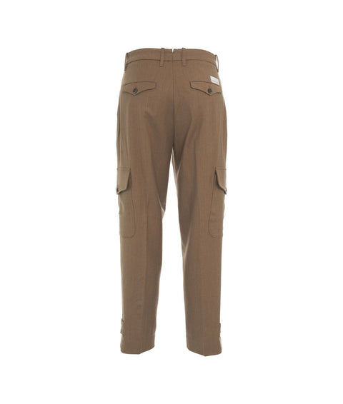 Pantaloni con tasche con patta #marrone