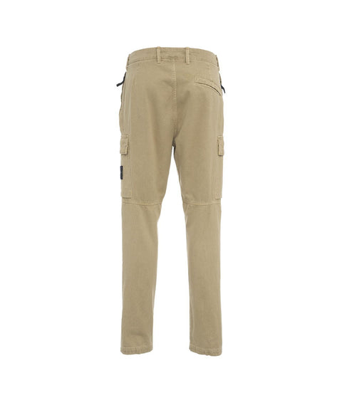 Pantaloni cargo con logo staccabile #beige