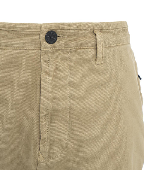 Pantaloni cargo con logo staccabile #beige