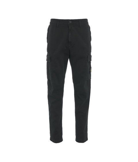 Pantaloni cargo con logo staccabile #nero