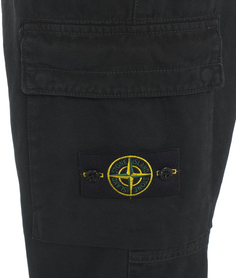 Pantaloni cargo con logo staccabile #nero