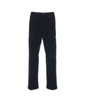 Pantaloni cargo in velluto a coste con logo staccabile #blu