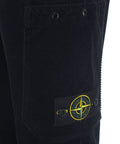 Pantaloni cargo in velluto a coste con logo staccabile #blu