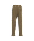 Pantaloni cargo in velluto a coste con logo staccabile #oliva