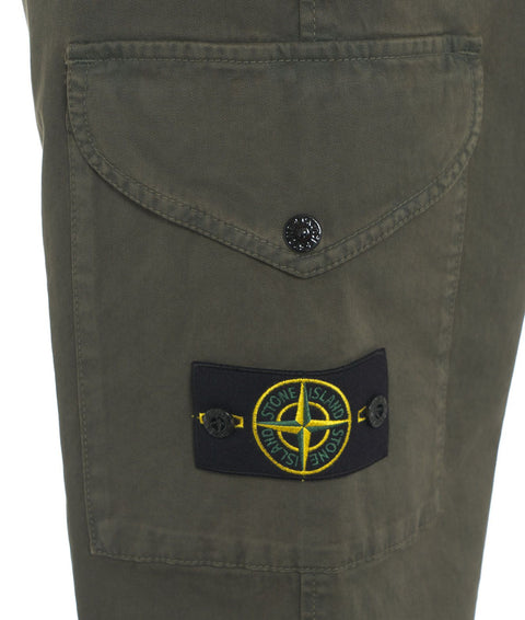 Pantaloni cargo con logo staccabile #verde