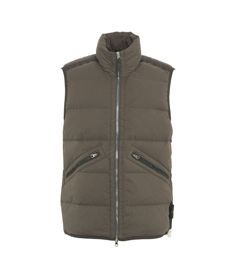 Gilet trapuntato in piuma d'oca #marrone