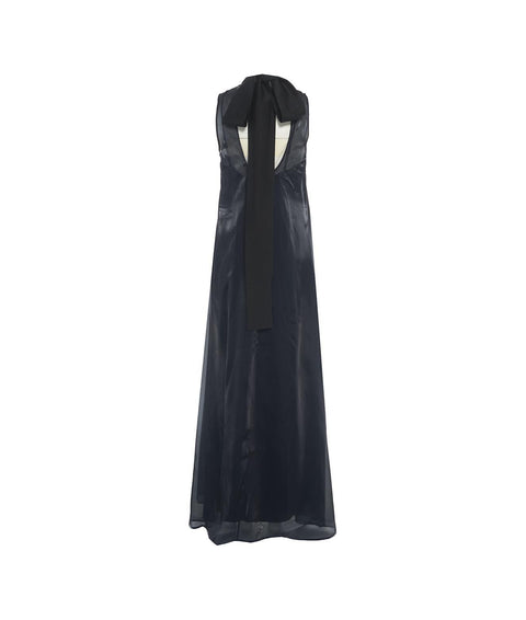 Abito maxi in organza 'Albee' #blu