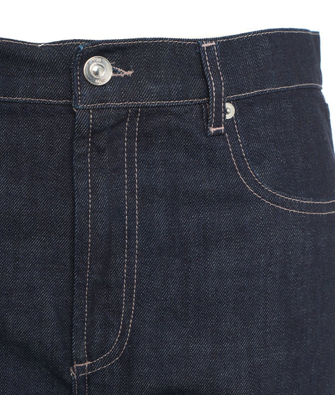 Pantalone denim cropped #blu