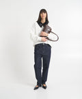 Pantalone denim cropped #blu