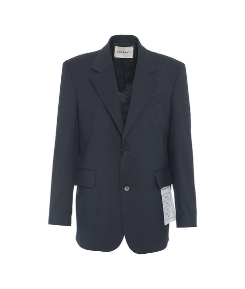 Blazer con dettagli di cucitura #blu