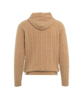 Knit hoodie in lavorazione intrecciata #marrone