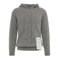 Knit hoodie in lavorazione intrecciata #grigio