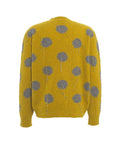 Maglione in maglia con pois e frange #giallo