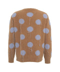 Cardigan in maglia con pois e frange #marrone