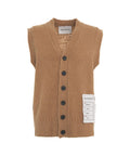 Gilet in maglia di misto lana e cashmere #marrone