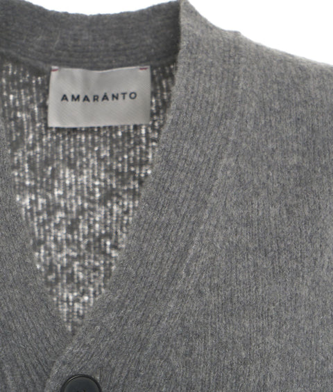 Gilet in maglia di misto lana e cashmere #grigio