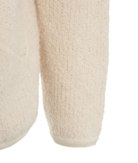 Maglione in misto alpaca con zip #bianco