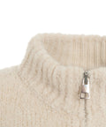 Maglione in misto alpaca con zip #bianco