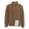 Maglione in misto alpaca con zip #marrone