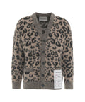 Cardigan a maglia in animalier #marrone