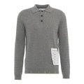 Maglione in lana con collo a polo #grigio