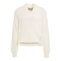 Maglione in maglia con dettaglio collo #bianco