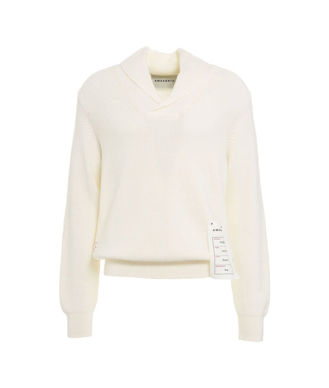 Maglione in maglia con dettaglio collo #bianco