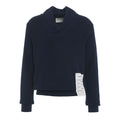 Maglione in maglia con dettaglio collo #blu