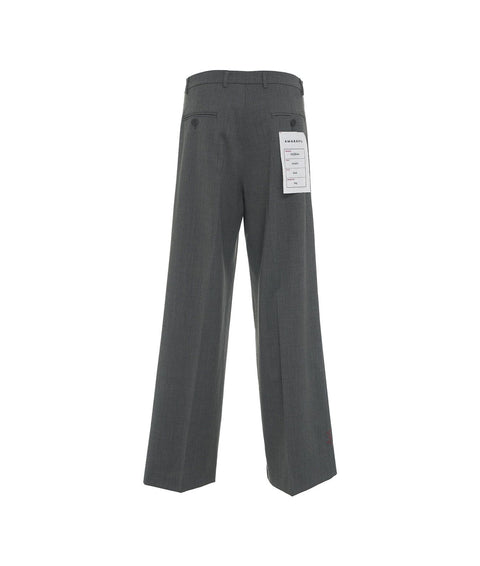 Pantaloni a pieghe in misto lana #grigio