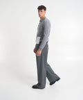 Pantaloni a pieghe in misto lana #grigio