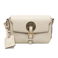 Pochette con chiusura con logo #beige