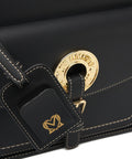 Borsa a spalla con chiusura a logo #nero