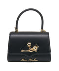 Mini borsa a spalla con applicazione color oro #nero