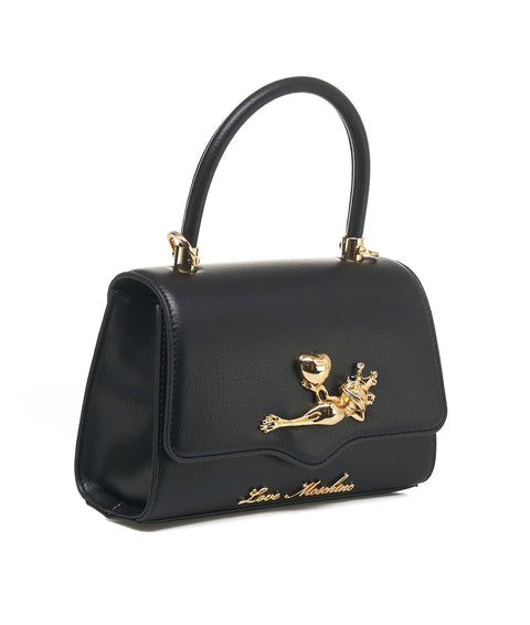 Mini borsa a spalla con applicazione color oro #nero