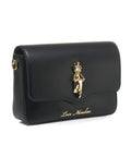 Borsa a spalla con applicazione color oro #nero