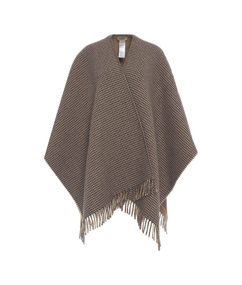 Poncho pied de poule #marrone