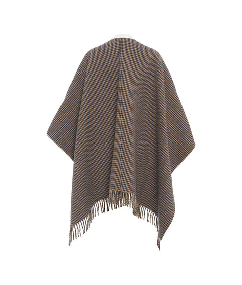 Poncho pied de poule #marrone