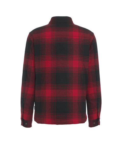 Alaskan Wool Check Overshirt #rosso