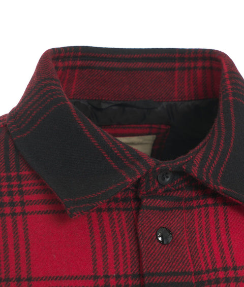 Alaskan Wool Check Overshirt #rosso