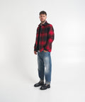 Alaskan Wool Check Overshirt #rosso