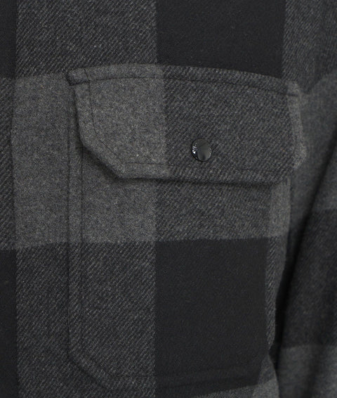 Alaskan Wool Check Overshirt #grigio